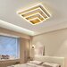 Plafoniera LED 214W Minimalist 3 Square Gold, LED inclus, 4 surse de iluminare, Telecomanda, Dimabil